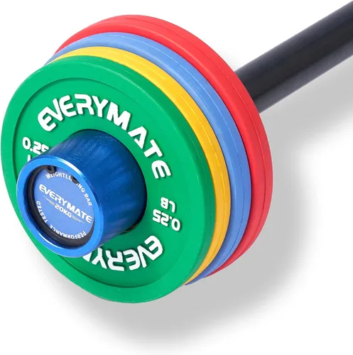 Miniatura 6 de EVERYMATE Juego de 8 placas de peso fraccionarias de goma, par de placas de peso de 0.25 libras, 0.5 libras, 0.75 libras, 1 libra para pesas