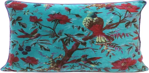 Miniatura 23 de Funda de cojín con flores de terciopelo para sofá, cojín bohemio colorido, con diseño de pájaro, estilo chic bohemio, acento indio, hecho a mano