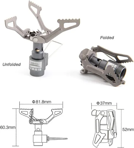 Miniatura 2 de BRS Stove BRS 3000T Estufa de Titanio Ultraligera para Mochileros Estufa Portátil de Propano para Camping Estufa de Gas Quemador de Gas Estufa