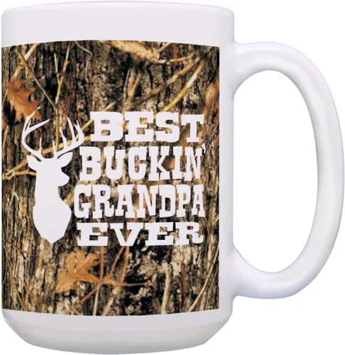 Miniatura 9 de ThisWear Grandpa Gifts Hunting Camo Best Buckin' Grandpa Ever Gift Taza de café de cerámica de 11 oz con asa