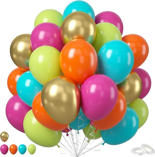 Miniatura 25 de Globo Rojo Blanco Azul, 50 unidades de 12 pulgadas, globos de látex azul marino, rojo rubí oscuro, confeti dorado metálico para baby shower