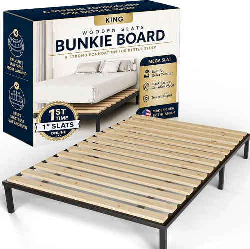 Miniatura 17 de Treaton, Tablero de Somier/Listones de Cama de Madera Horizontal Extra Resistente de 1 Pulgada, 72" x 39", Beige