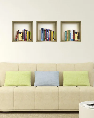 Miniatura 3 de Arte de pared 3D, juego de calcomanías de nicho, decoración de pared 3D, calcomanías de pared para sala de estar, calcomanías de pared