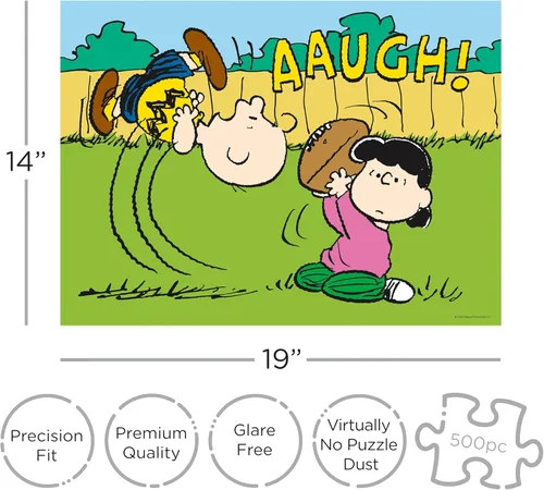 Miniatura 2 de AQUARIUS Peanuts Lucy Football - Rompecabezas de 500 piezas, sin deslumbramiento, ajuste de precisión, mercancía y coleccionables de Peanuts Snoopy