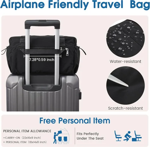 Miniatura 6 de G4Free Pequeña bolsa de gimnasio para mujer de 14 pulgadas con compartimento húmedo, bonita bolsa de lona para viajes, deportes y entrenamiento