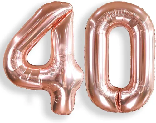 Miniatura 16 de AULE Globos grandes de 40 pulgadas con números 0 azules, globos grandes de números de aluminio, decoraciones de fiesta de cumpleaños de helio