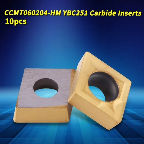 Miniatura 2 de Insertos de puntas de carburo, 10 piezas de puntas de carburo CNC insertos CCMT060204-HM YBC251 cortador de inserción de carburo cortador de torno