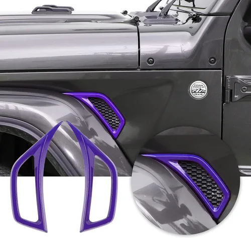 Miniatura 12 de Voodonala para Jeep JL Adorno de salida de aire acondicionado lateral para Jeep Wrangler JL JLU Gladiator JT maletero 4xe, Plata brillante (cromo)