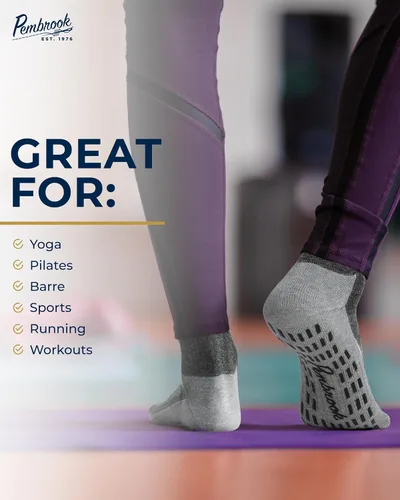 Miniatura 16 de Pembrook 4 pares de calcetines antideslizantes para hombres, mujeres, marido, papá, calcetines de agarre para hospital, yoga, pilates, barre