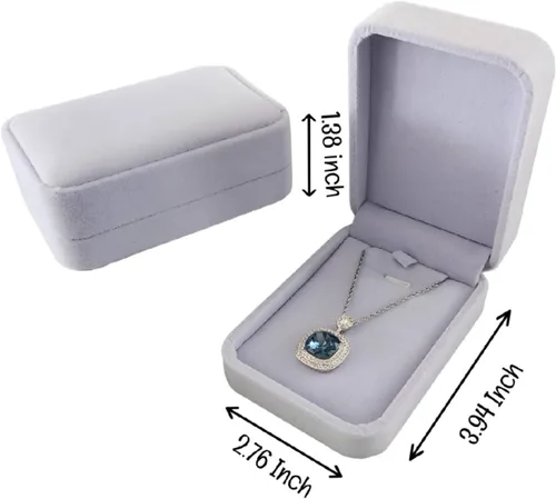 Miniatura 3 de Velvet Jewelry Storage Box, Pendant gift Box, Necklace Storage Display Case, Gift Boxes For Wedding Romantic Proposal Engagement Birthday