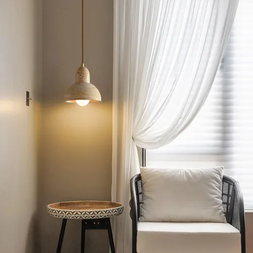 Miniatura 5 de Lámpara colgante nórdica 5.9 in 1 luz mini lámpara de techo ahorro de energía Lámpara colgante de piedra de cueva amarilla natural Iluminación