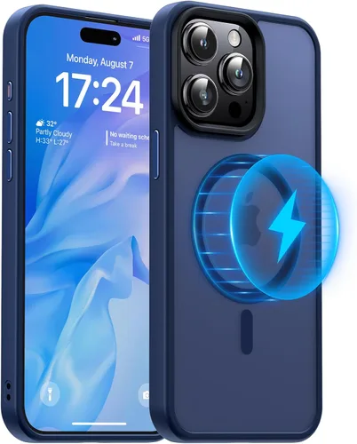 Miniatura 24 de Meifigno Magic Mag Series - Funda diseñada para iPhone 15 Pro, protección de grado militar y compatible con MagSafe, parte trasera mate translúcida