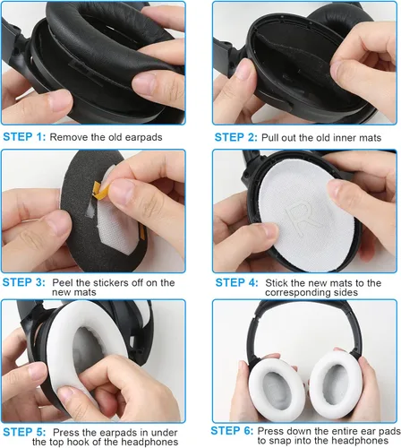 Miniatura 41 de Almohadillas para los oídos para Bose QuietComfort 45 QC45 QC35 ii QC35, cojines de cuero de piel de cordero para auriculares profesionales, QC45