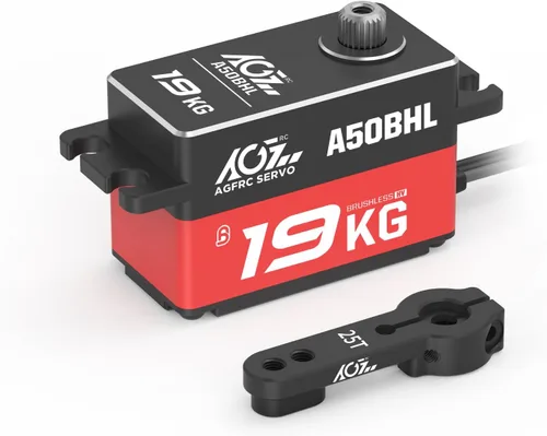 Miniatura 11 de AGFRC 19 kg de bajo perfil impermeable RC-Winch-Servo - 0.073s de alta velocidad, engranaje de metal CNC completo, servo inteligente programable sin