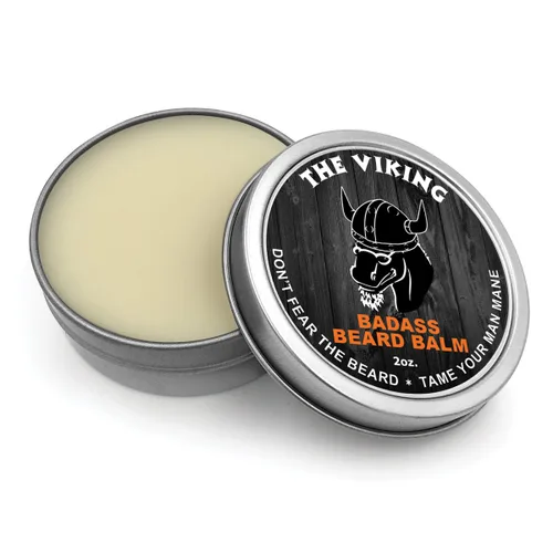 Miniatura 2 de Badass Beard Care Bálsamo para hombres – El aroma vikingo, 2 onzas – todos los ingredientes naturales, mantiene la barba y el bigote llenos, suave