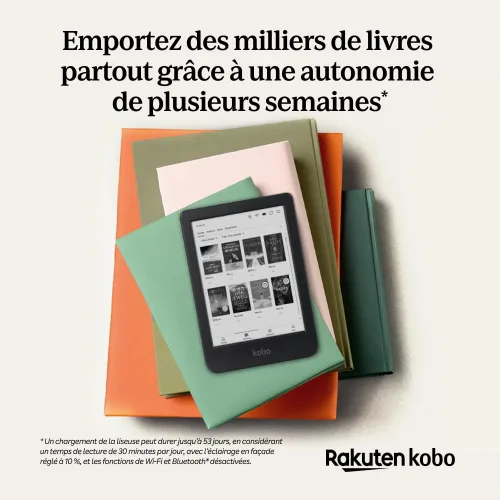 Miniatura 6 de Kobo Clara BW eReader Pantalla táctil antideslumbrante de 6 pulgadas con ComfortLight PRO Opción de modo oscuro Audiolibros Resistente al