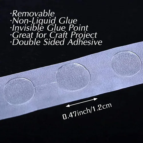 Miniatura 7 de ALLFUN 1000 Piezas Puntos de Pegamento Transparentes Puntos de Doble Cara Adhesivo Removible para Globos Manualidades Pegajoso