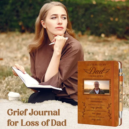 Miniatura 2 de Regalos conmemorativos para la pérdida de papá, diario de duelo con inserto de fotos, cartas a mi padre en el cielo, regalo de condolencia