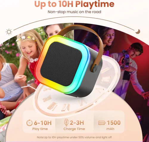 Miniatura 6 de Mini máquina de karaoke para niños y adultos, 2026, los mejores regalos de cumpleaños para niñas y niños de 3, 4, 5, 6, 7, 8 años, juguetes
