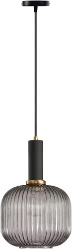 Miniatura 13 de Lámpara colgante negra y pantalla de luz a rayas de vidrio, iluminación colgante moderna para isla de cocina, casa de campo, luces colgantes