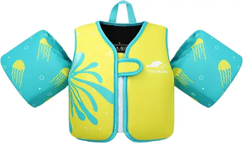 Miniatura 22 de Gogokids Chaleco de natación para bebé, flotadores para niños de 33-66 libras, chaqueta de natación para niños con alas de agua para niños de 2 3 4