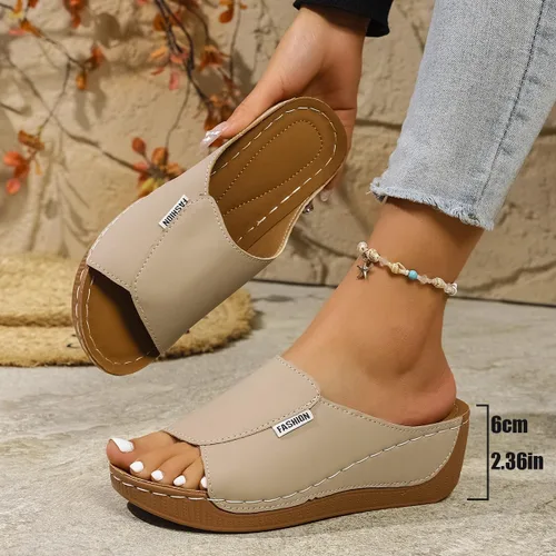 Miniatura 6 de Sandalias ortopédicas para mujer con soporte para el arco, sandalias cómodas para caminar, sandalias ortopédicas de verano Caqui