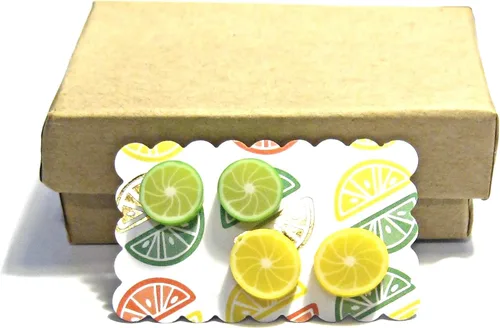 Miniatura 5 de Lemon and Lime Stud Earrings - Tiny Food Jewelry