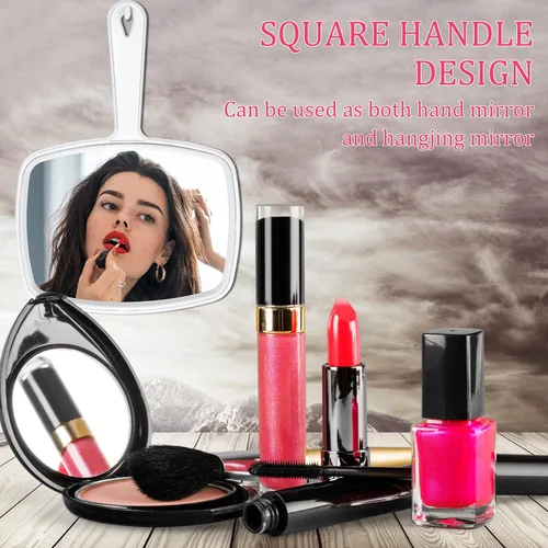 Miniatura 4 de Geetery 12 espejos de mano con asas, espejos de maquillaje de mano, montaje de pared a granel para mujeres, cosméticos, baño, hogar, peluquería