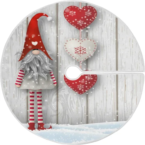 Miniatura 15 de ALAZA Decoración de falda de árbol de Navidad, pequeño adorno de falda de árbol de 35.4 pulgadas con copos de nieve azules con purpurina navideña