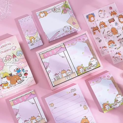 Doraking 250 hojas de notas de perro de dibujos animados lindos blocs de notas de escritura para álbumes de recortes, lista de tareas para