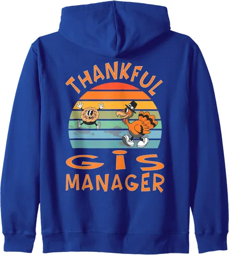 Miniatura 4 de GIS Manager Job Funny Thanksgiving Zip Hoodie