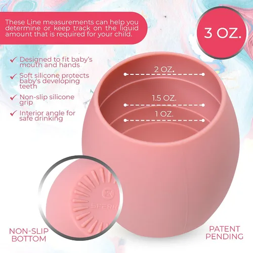 Miniatura 2 de Taza de silicona para bebé, taza de entrenamiento para niños pequeños, taza abierta para el destete LED del bebé, paquete de 2 tazas para bebés que