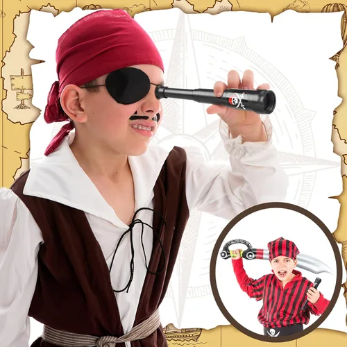 Miniatura 4 de Libima 54 piezas de espadas piratas inflables, recuerdos de fiesta pirata, incluye 36 espadas, 18 telescopios retráctiles para fiesta temática