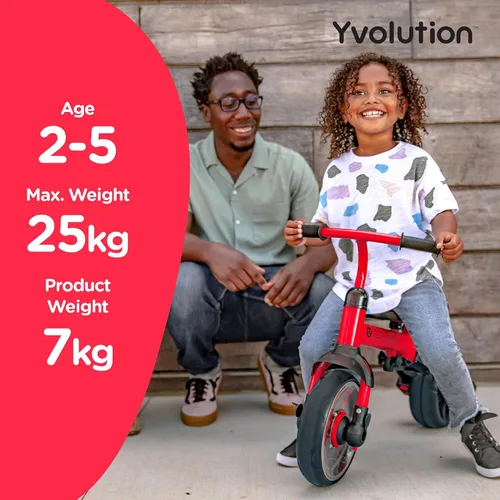 Miniatura 10 de Yvolution Y Velo Flippa - Triciclo convertible a bicicleta de balance 4 en 1 para pequeños de 2 a 5 años Rojo