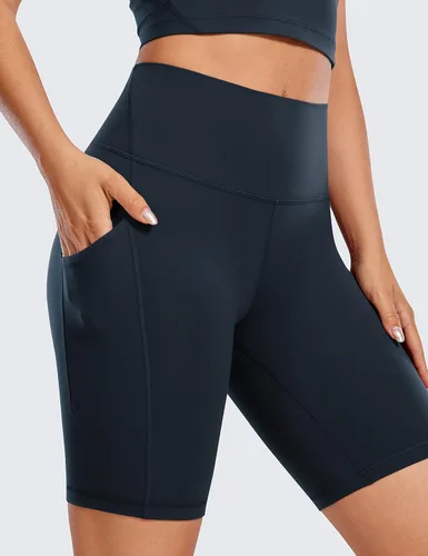 Miniatura 4 de CRZ YOGA Women's Butterluxe Biker Shorts 8 Inches - High Waisted Side Pockets Workout Yoga Volleyball Buttery Soft