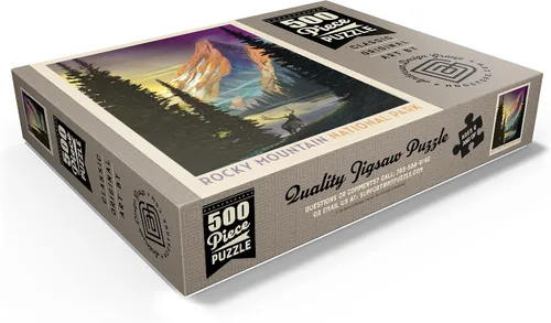 Miniatura 3 de MyPuzzle Rocky Mountain National Park: Pyramid Peak, póster vintage, rompecabezas prémium de 500 piezas para adultos