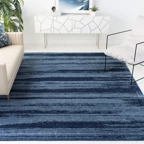 SAFAVIEH Retro Collection - Alfombra cuadrada de 6 pies, azul claro y azul, diseño abstracto moderno, no desprende pelusa y de fácil cuidado, ideal
