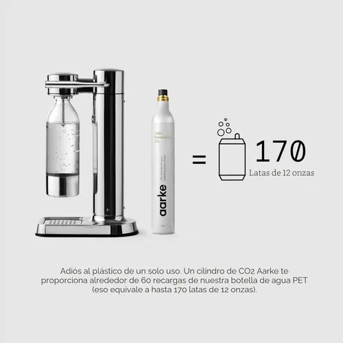 Miniatura 5 de Aarke - Carbonator III Gasificador Premium - Fabricante de agua con gas y agua de seltzer - Fabricante de soda con botella PET (acero inoxidable)
