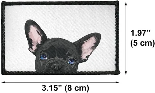 Miniatura 2 de WIRESTER 2 parches rectangulares de tela, parches de reparación bordados para coser y planchar con borde negro para camisas, jeans, bolsos, Bulldog