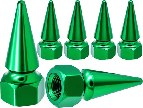 Miniatura 23 de 4 piezas de tapas de válvula de rueda con forma de punta, tapa de aire de aluminio para automóviles, cubiertas universales de válvula de rueda a