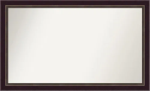 Miniatura 339 de Amanti Art Espejo de baño de bronce para sobre el fregadero, 24 x 24 pulgadas, espejo cuadrado de bronce Lara para tocador, marco de madera