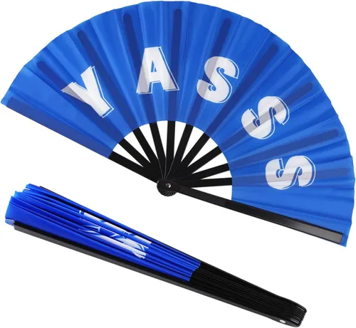 Miniatura 3 de Paquete de 2 ventiladores de mano plegables grandes para hombres y mujeres, ventilador chino de mano de Kung Fu Tai Chi para baile, festival, SOMBRA