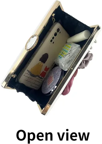 Miniatura 8 de Shiiriin Bolso de mano floral 3D para mujer, hecho a mano con perlas, perfecto para novias, bodas y fiestas