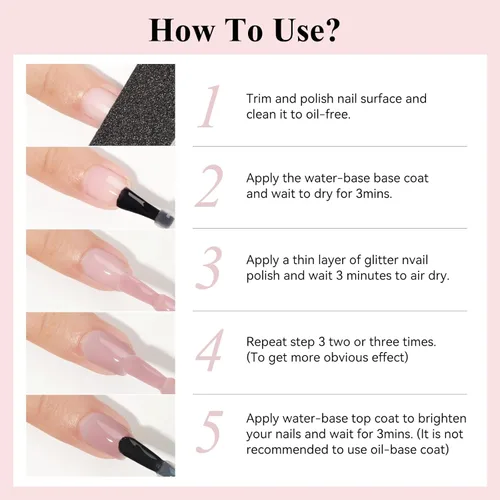 Miniatura 8 de Esmalte de uñas de secado rápido, secado rápido, esmalte de uñas transparente color nude regular, esmalte de uñas holográfico de alta cobertura