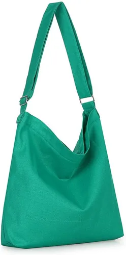 Miniatura 141 de Covelin - Bolsa de hombro informal de lona para mujer, estilo bohemio y retro, bolsa de mano, bolso cruzado, tamaño grande