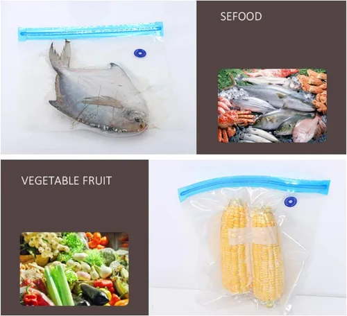 Miniatura 2 de Bolsa de vacío manual Succión Sello de alimentos Bolsa de almacenamiento Herramienta de compresión Bolsa de vacío Aire de succión