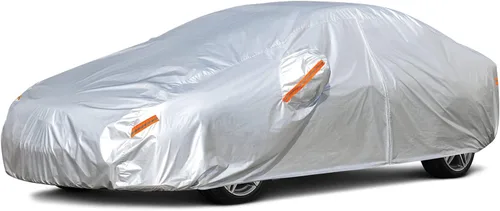 Kayme Fundas impermeables para automóvil para todo tipo de clima, con cremallera, protección contra la lluvia, protección contra la lluvia, bolsillo