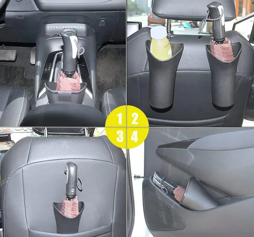Miniatura 7 de PME Caja de almacenamiento multifunción para paraguas de coche, cubos de basura para asiento trasero, organizador colgante para reposacabezas