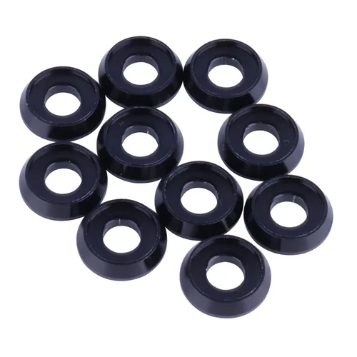 Miniatura 4 de Arandela de brida de aleación de aluminio M4 M5 M6 M8 arandela espaciadora para motocicleta automóvil paquete de 10 (negro, M4)