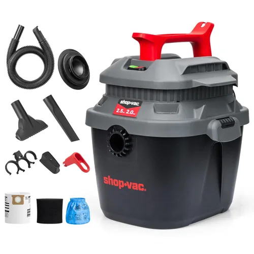Shop-Vac 2.5 galones 2.0 HP máximo húmedo seco aspiradora con soplador, Shopvac portátil de montaje en pared con cable de 10 pies, manguera de 1.25